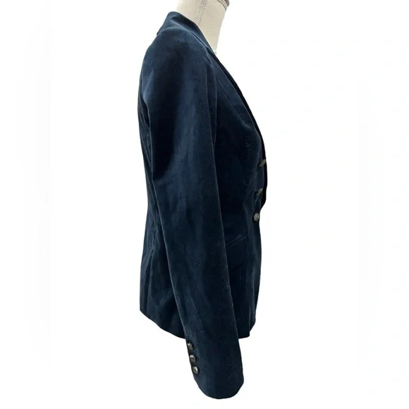 White House Black Market Navy Velvet Blazer - Picture 6 of 13